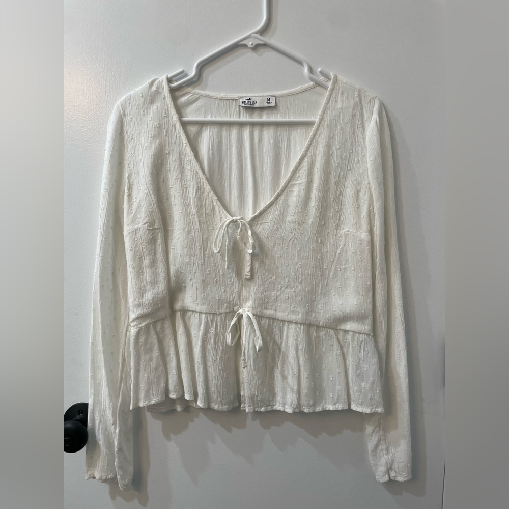 Hollister white tie top.